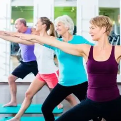 Women in a yoga class