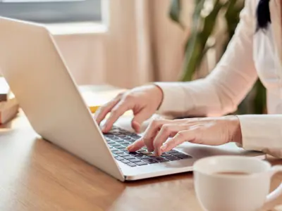 Woman using a laptop