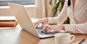 Woman using a laptop