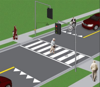 graphic showing pedestrian crossover