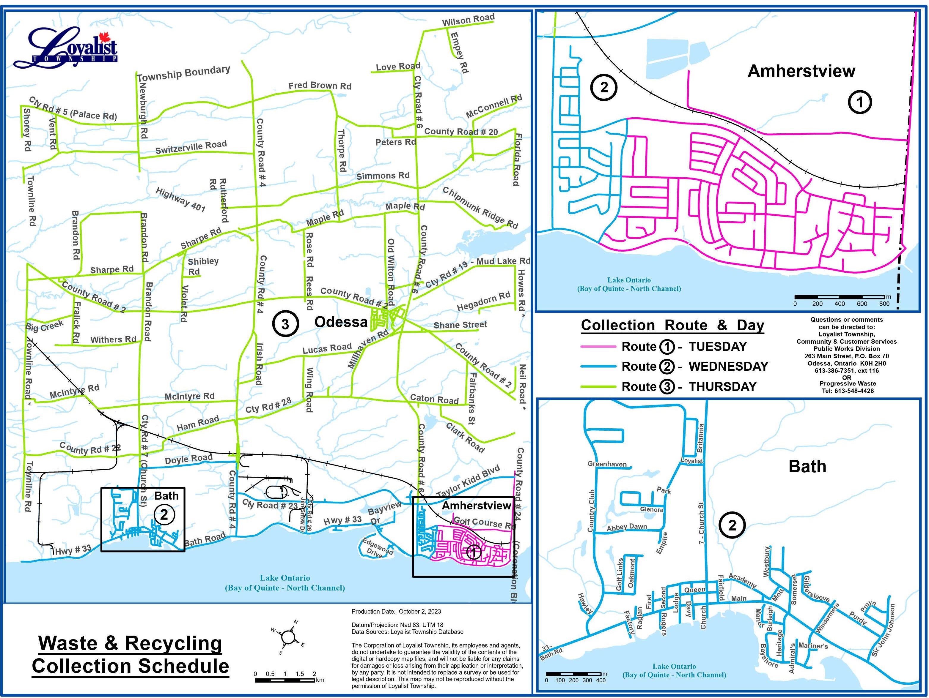 Map of recycling collection in Loyalist