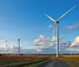 Landscape of a field with a windmill. 